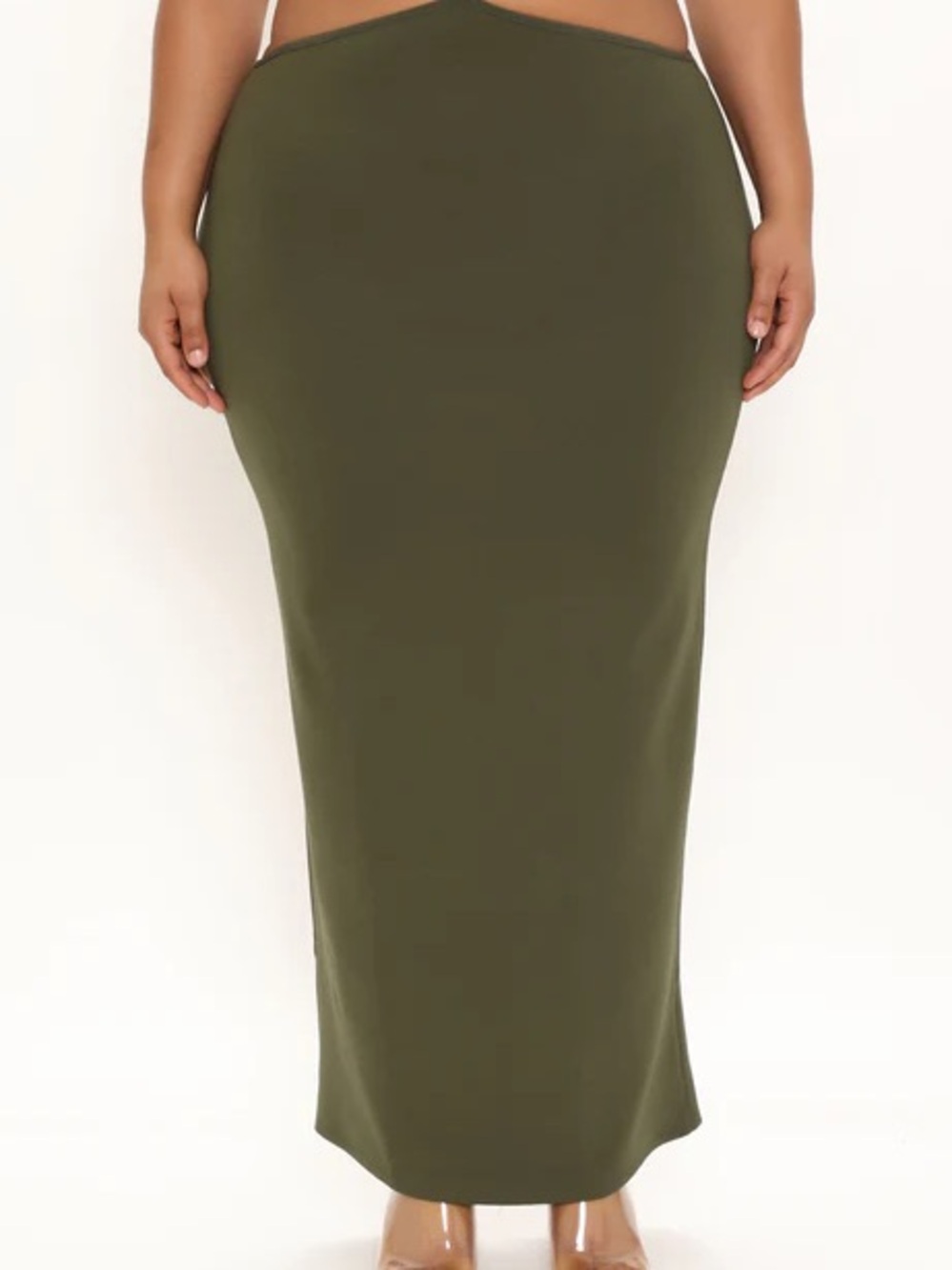 Fashion Nova Olive Green Maxi Pencil Skirt